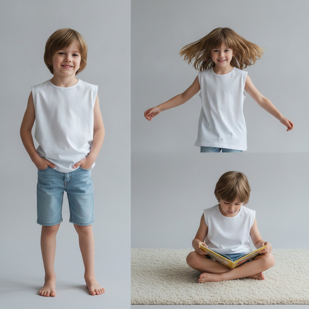 Çocuk Beyaz Renk Tshirt CB1038