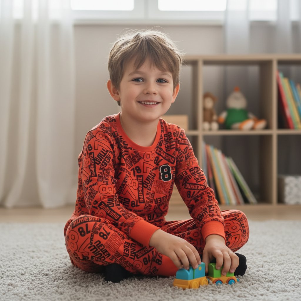 Çocuk Desenli 2'li Pijama Takımı CB1000