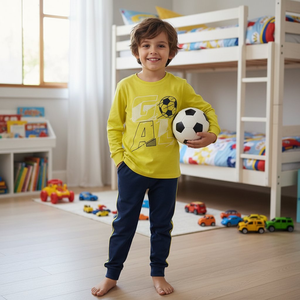 Çocuk Yeşil Renk Baskılı 2'li Takım CB1024