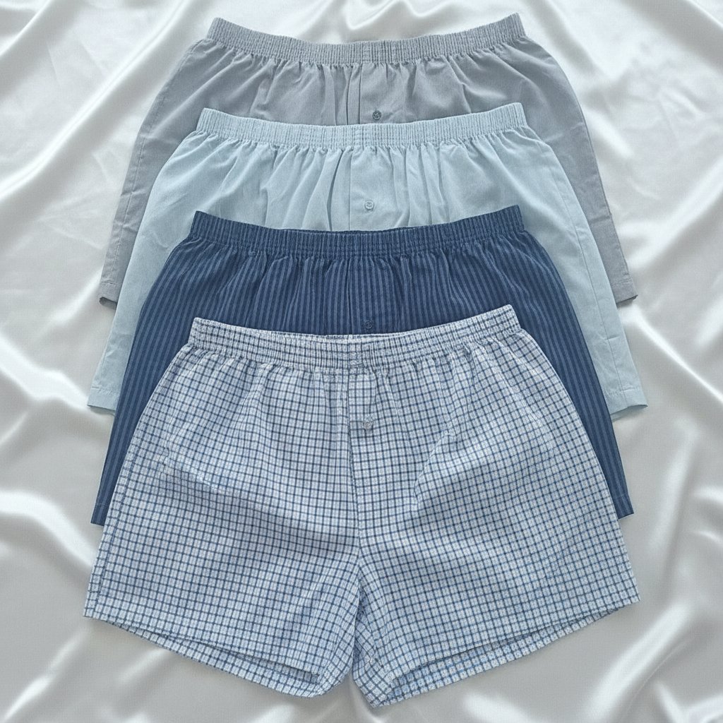 Erkek 6'lı Paket Karışık Renk Dokuma Kumaş Boxer 002-0014 0071-No:005 BB2651