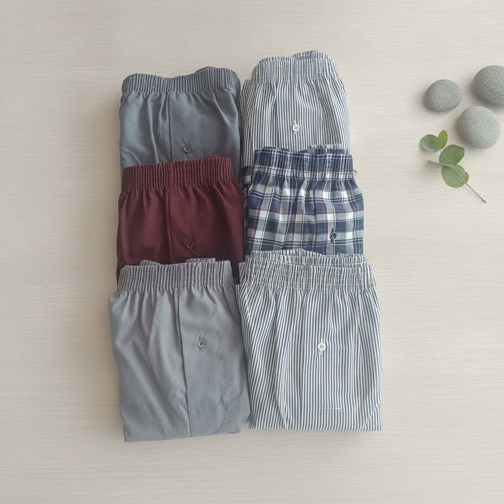 Erkek 6'lı Paket Karışık Renk Dokuma Kumaş Boxer BB2684
