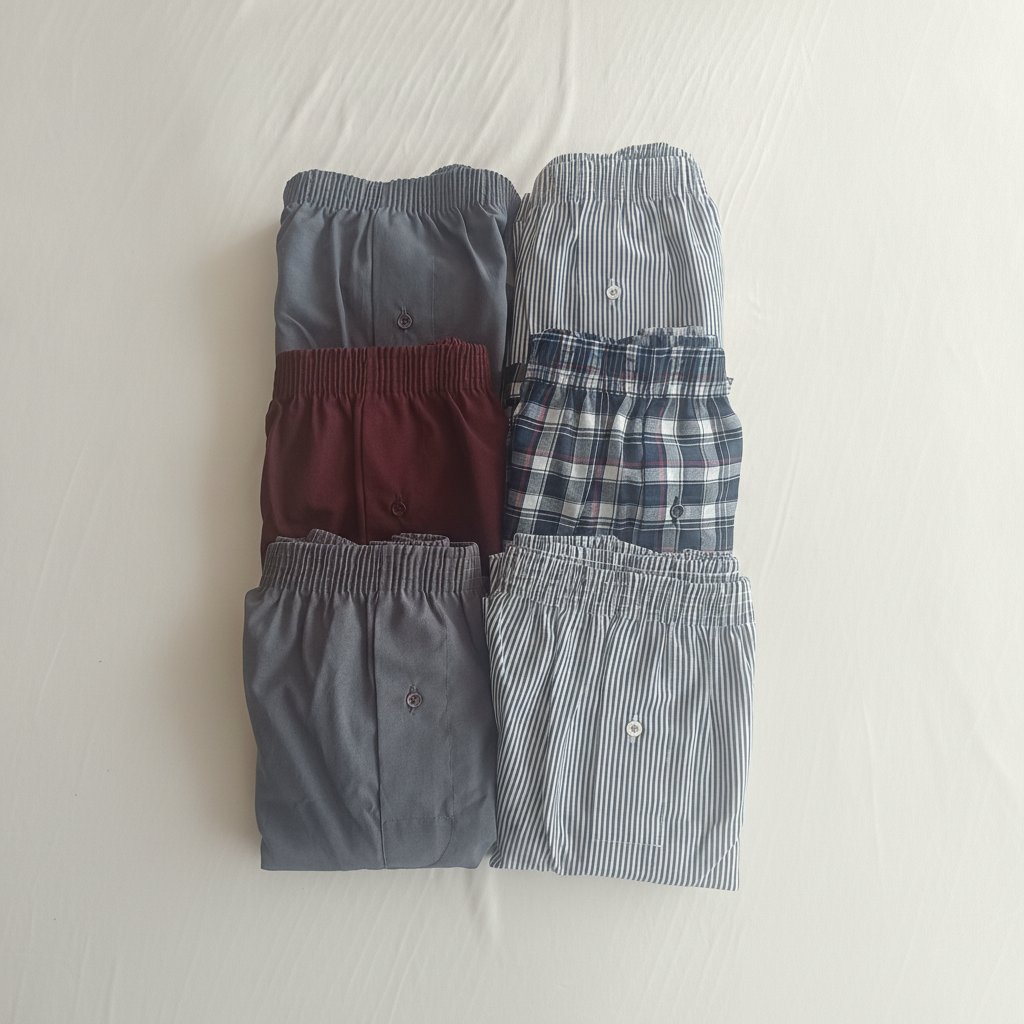 Erkek 6'lı Paket Karışık Renk Dokuma Kumaş Boxer BB2684