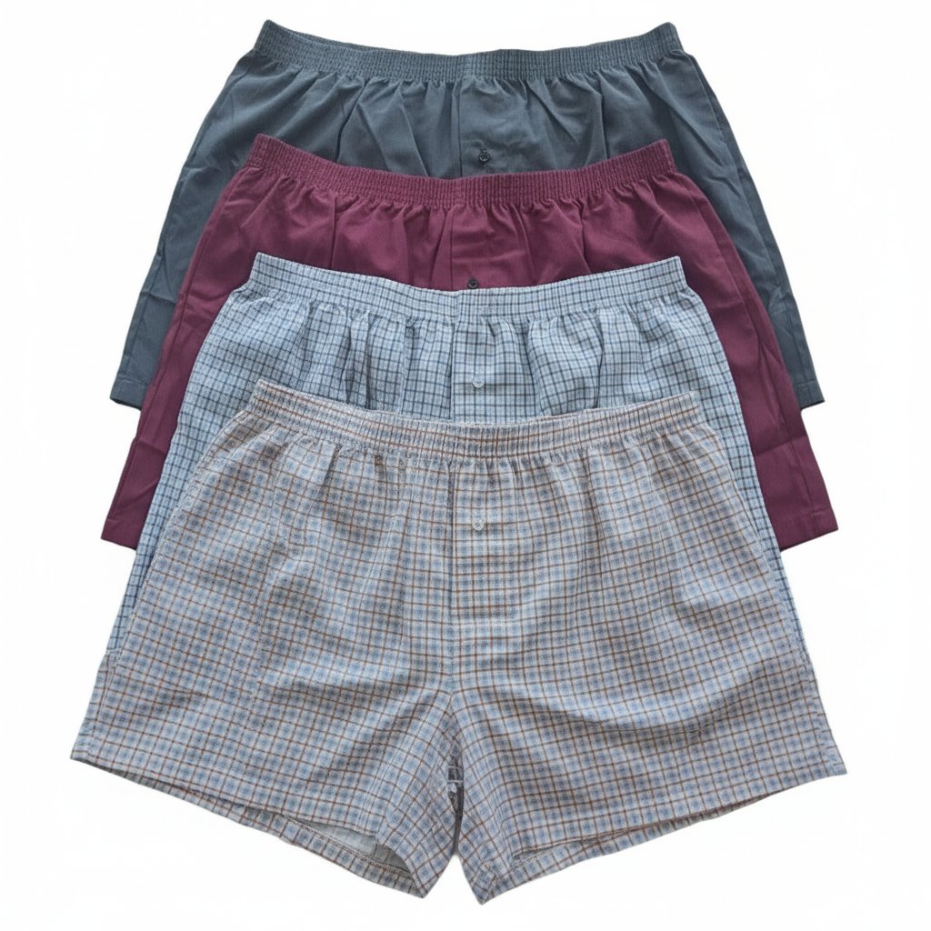 Erkek 6'lı Paket Karışık Renk Dokuma Kumaş Boxer 001-005 0070-No:5BB2652