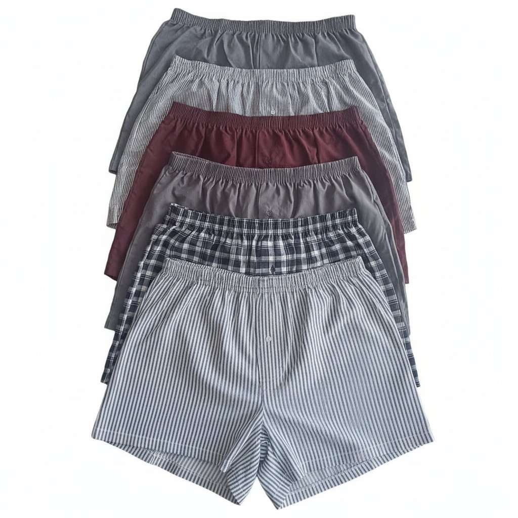 Erkek 6'lı Paket Karışık Renk Dokuma Kumaş Boxer BB2684