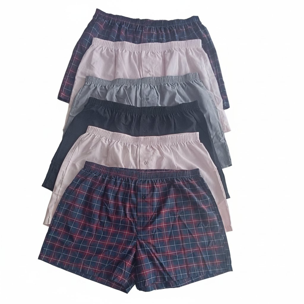 Erkek 6'lı Paket Karışık Renk Dokuma Kumaş Boxer 0072-0018 0071-No:7 BB2650