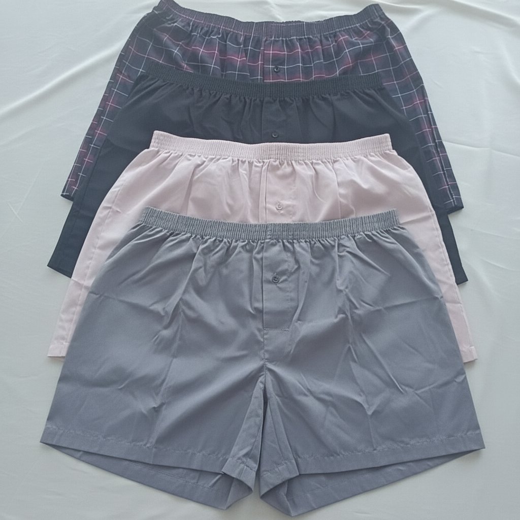Erkek 6'lı Paket Karışık Renk Dokuma Kumaş Boxer 0072-0018 0071-No:7 BB2650