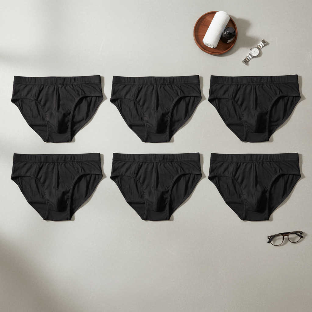 Erkek 6'lı Paket Siyah Renk Slip BB2783