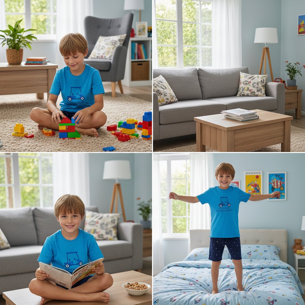 Erkek Çocuk Lacivert Mavi Renk Baskılı Şortlu Takım BB2132