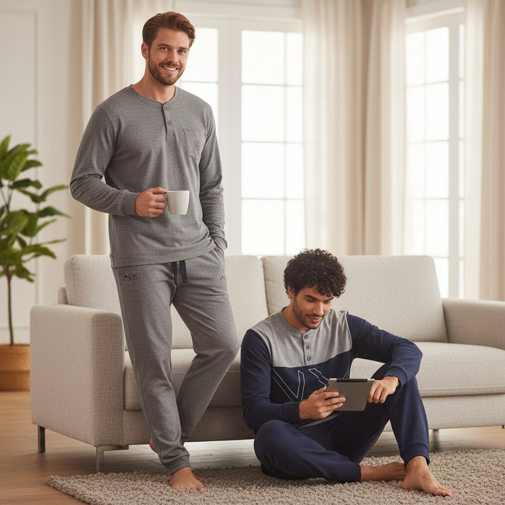 Erkek Pamuklu Bohçalık Ve Çeyizlik 2 Adet 2'li Pijama Takımı BB2478