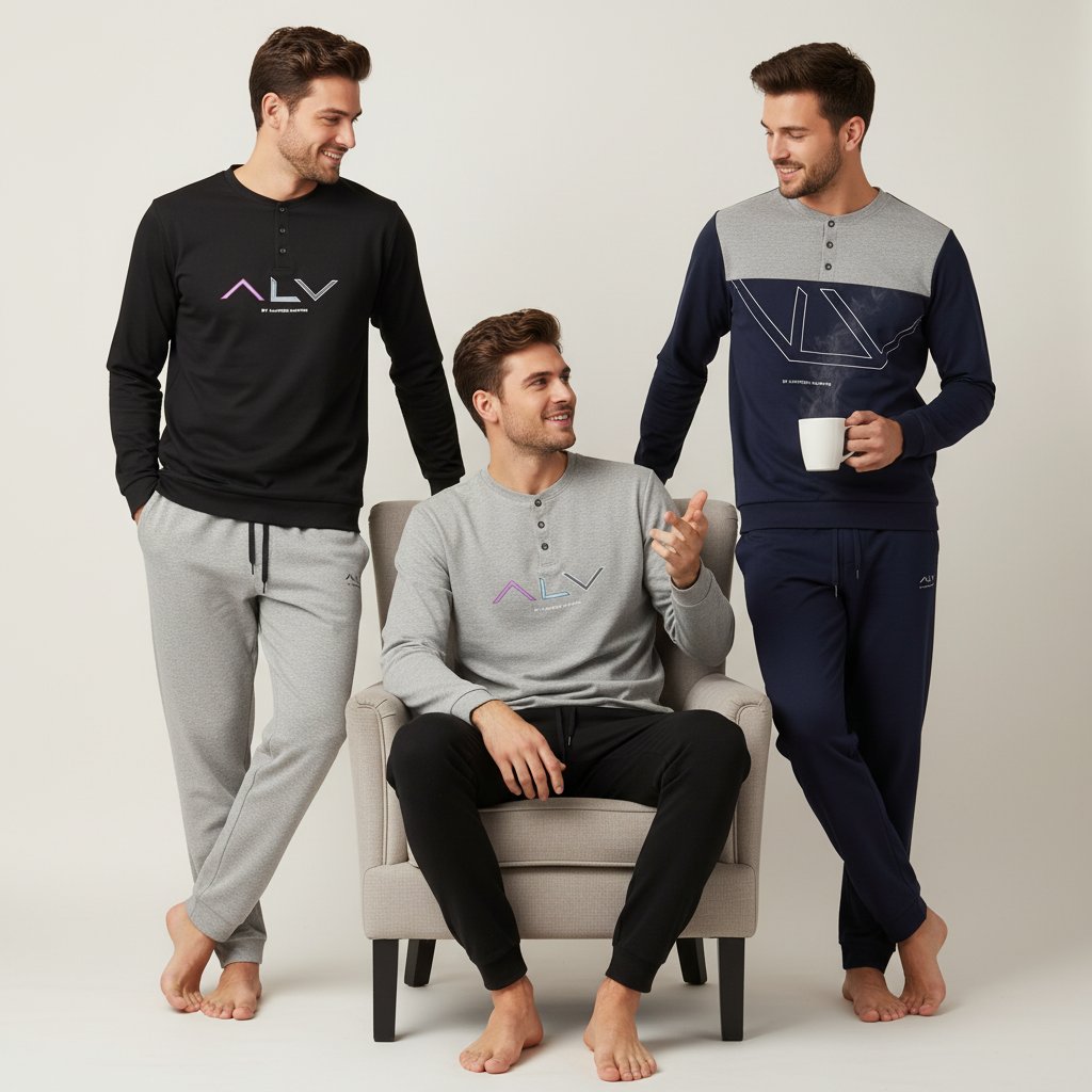 Erkek Pamuklu Bohçalık Ve Çeyizlik 3 Adet 2'li Pijama Takımı BB2481