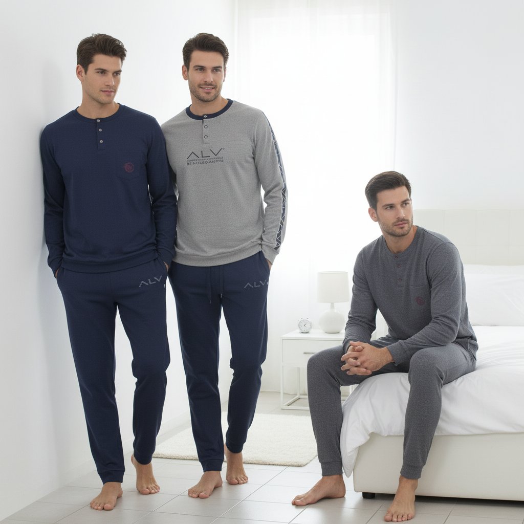 Erkek Pamuklu Bohçalık Ve Çeyizlik 3 Adet 2'li Pijama Takımı BB2480