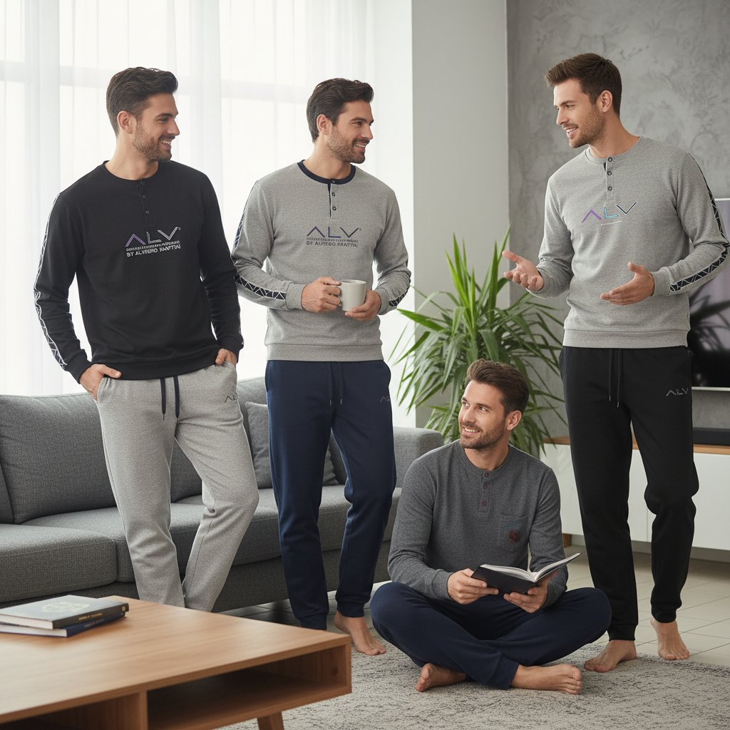 Erkek Pamuklu Bohçalık Ve Çeyizlik 4 Adet 2'li Pijama Takımı BB2484