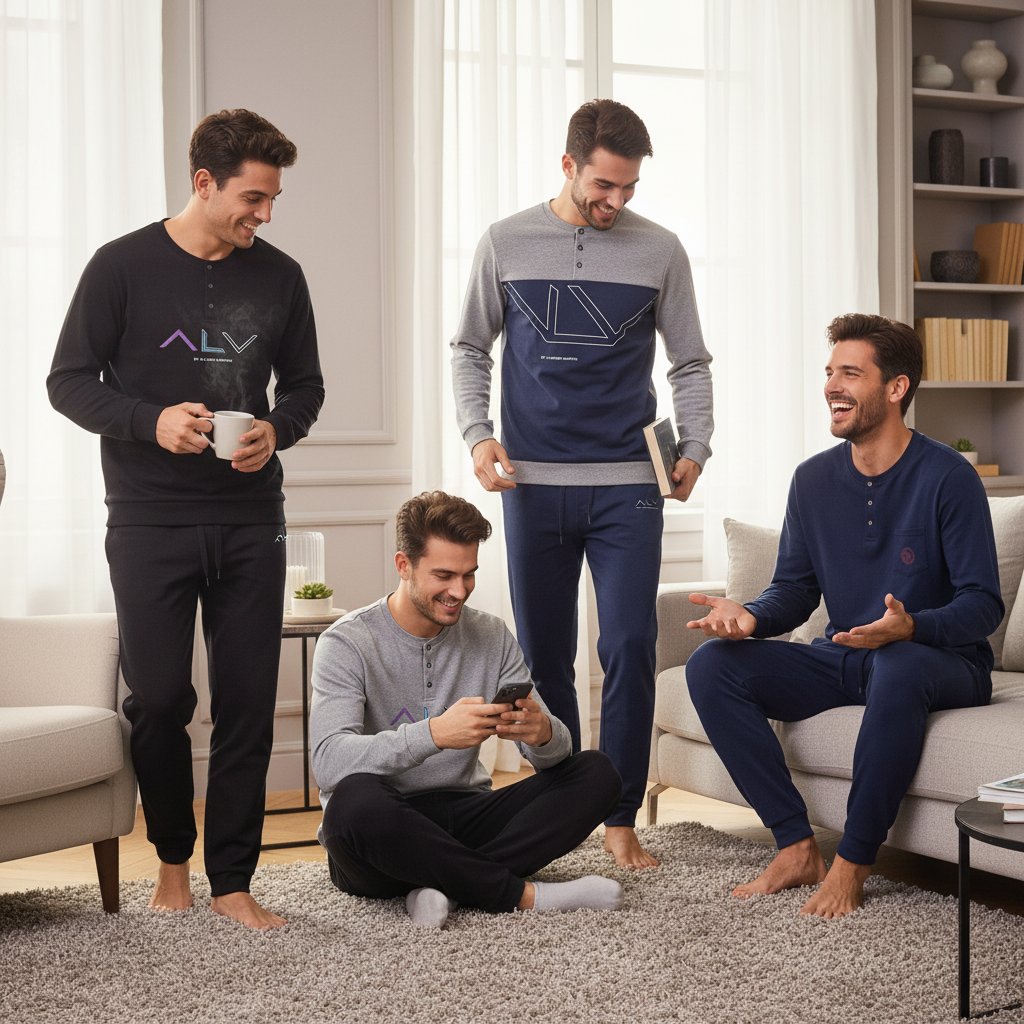 Erkek Pamuklu Bohçalık Ve Çeyizlik 4 Adet 2'li Pijama Takımı BB2483