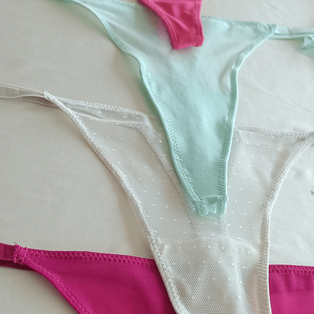 Kadın 10'lu Paket Sting ve Checky Fuşya Pembe Ekru Yeşil Narçiçeği Renk Külot BB2810