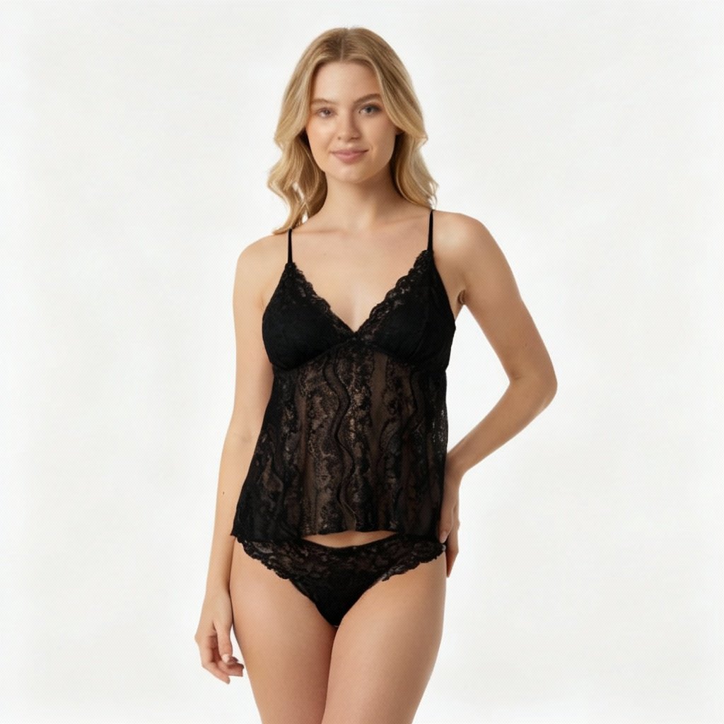 Kadın Askılı Tül String 2 li Set BB2053