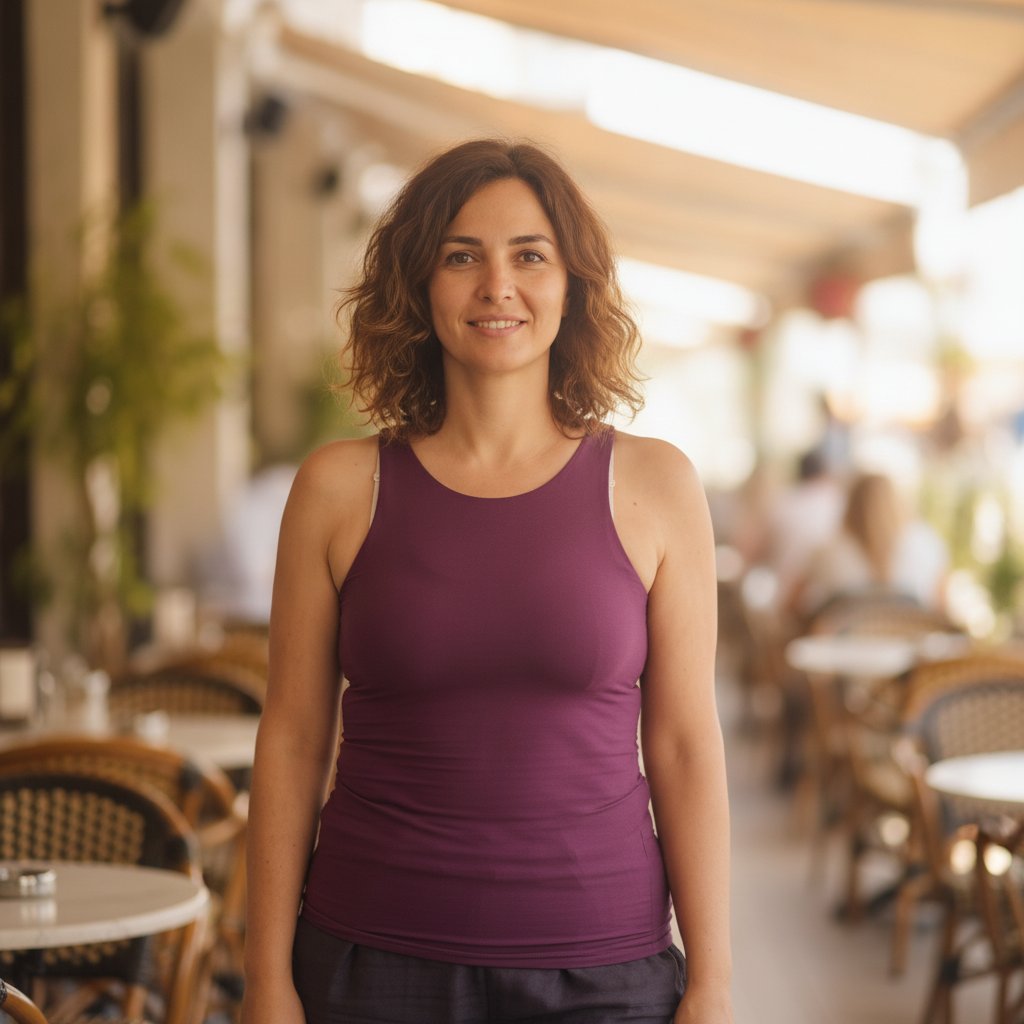 Kadın Basic Kolsuz İçi Yarım Astarlı Tshirt BB2538