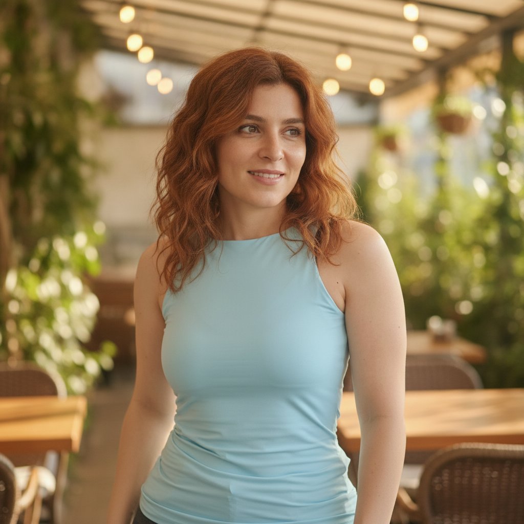 Kadın Basic Kolsuz İçi Yarım Astarlı Tshirt BB2538