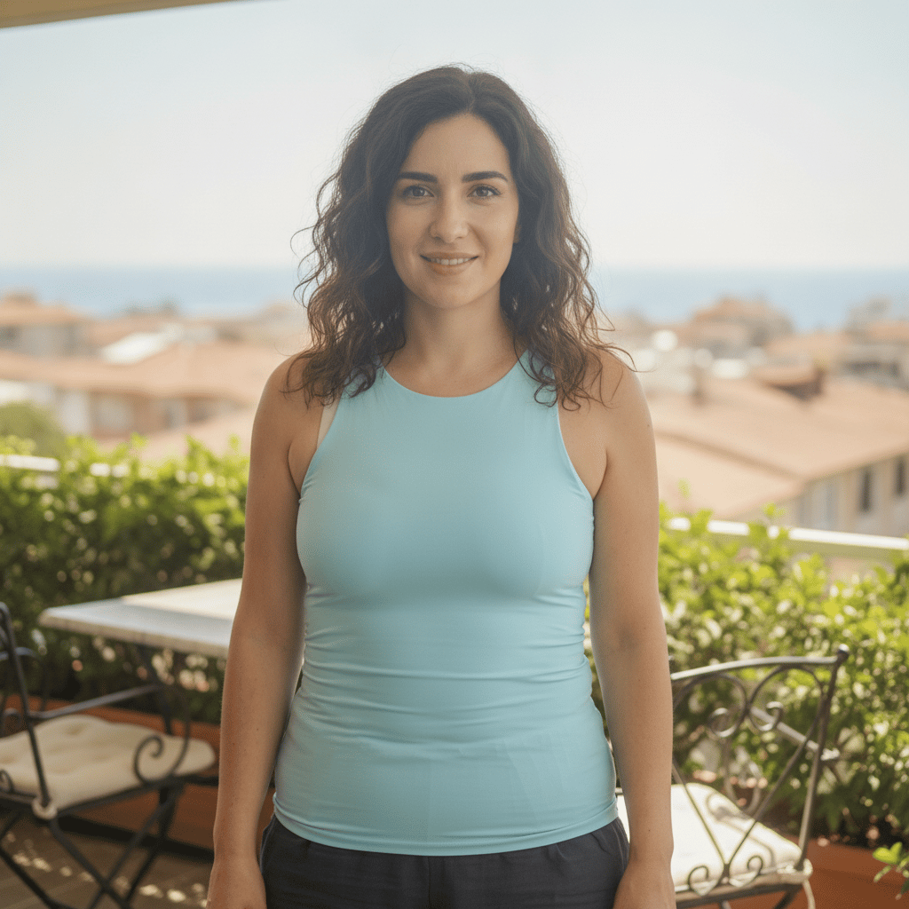Kadın Basic Kolsuz İçi Yarım Astarlı Tshirt BB2538