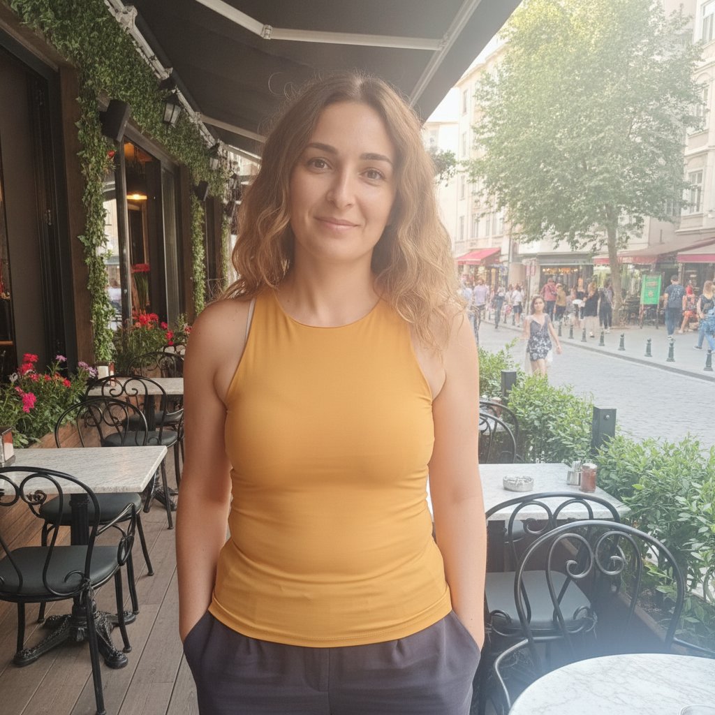 Kadın Basic Kolsuz İçi Yarım Astarlı Tshirt BB2538