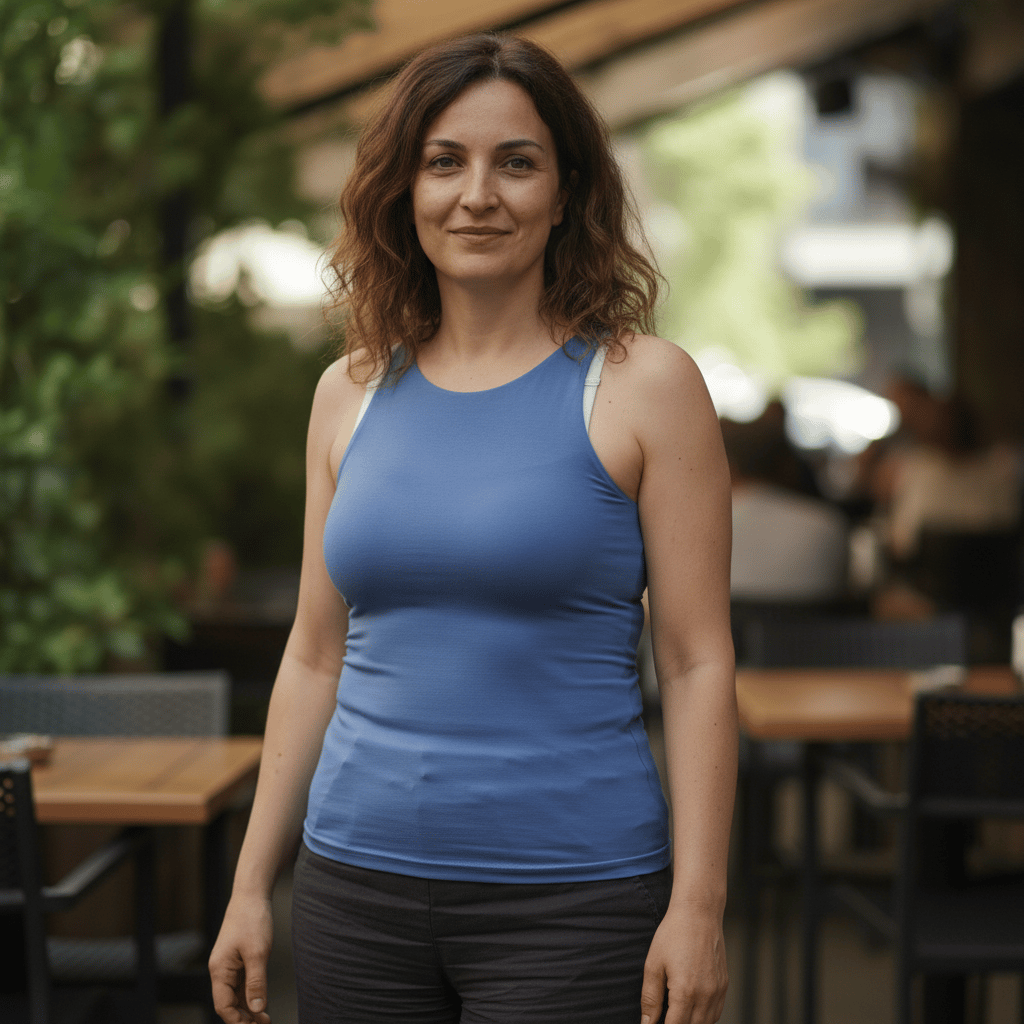Kadın Basic Kolsuz İçi Yarım Astarlı Tshirt BB2538