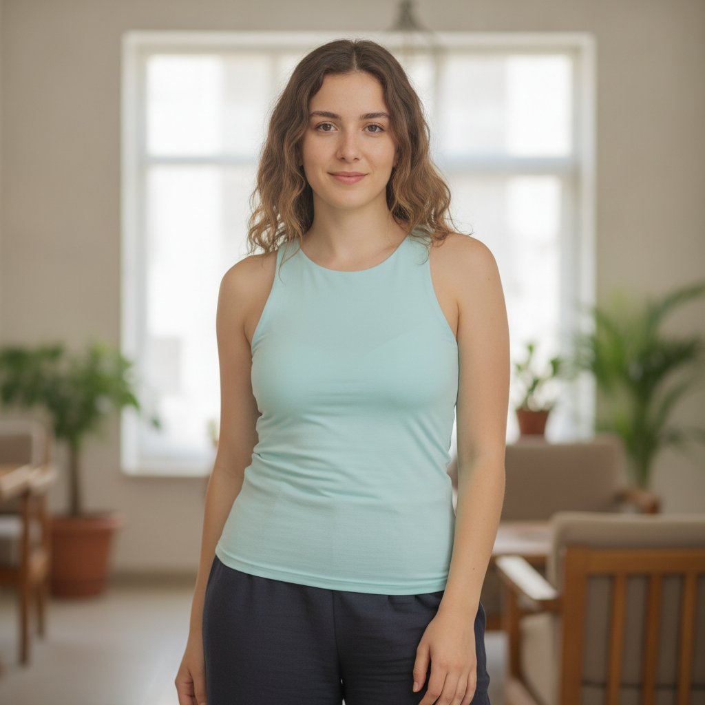 Kadın Basic Kolsuz İçi Yarım Astarlı Tshirt BB2538