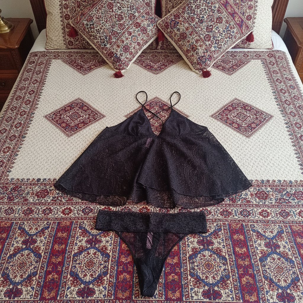 Kadın Çapraz Askı Detaylı Dantel Baybdoll  String 2 li Set BB2053