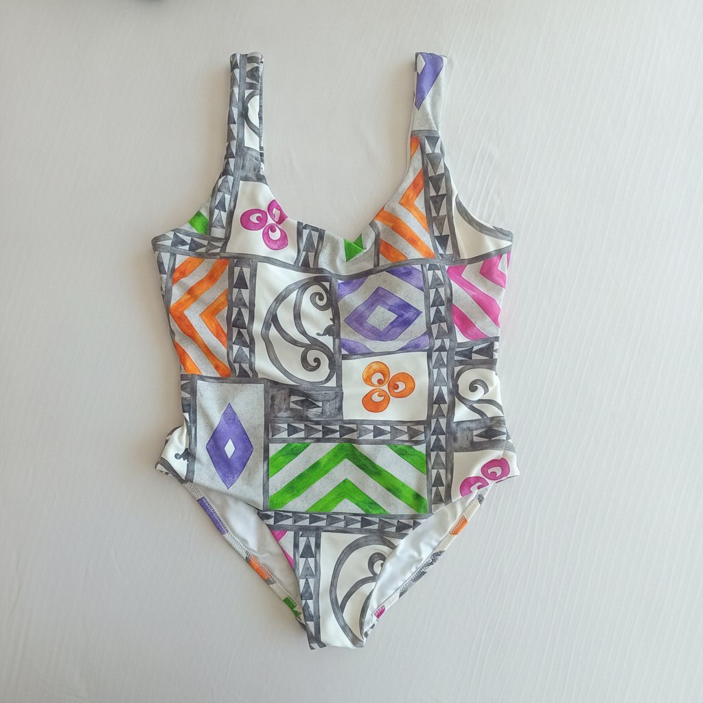 Kadın Gri Desenli Sırtı Açık Mayokini BB2514