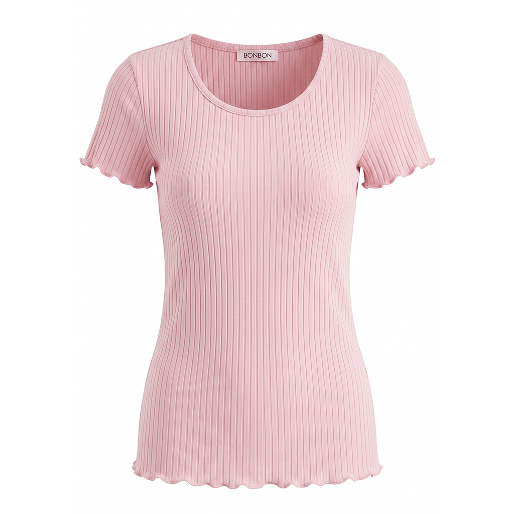 Kadın Pembe Renk Bohçalık Çeyizlik Kısa Kollu Pijama ve Şortlu 3'lü Pamuklu Pijama Takım BB2335