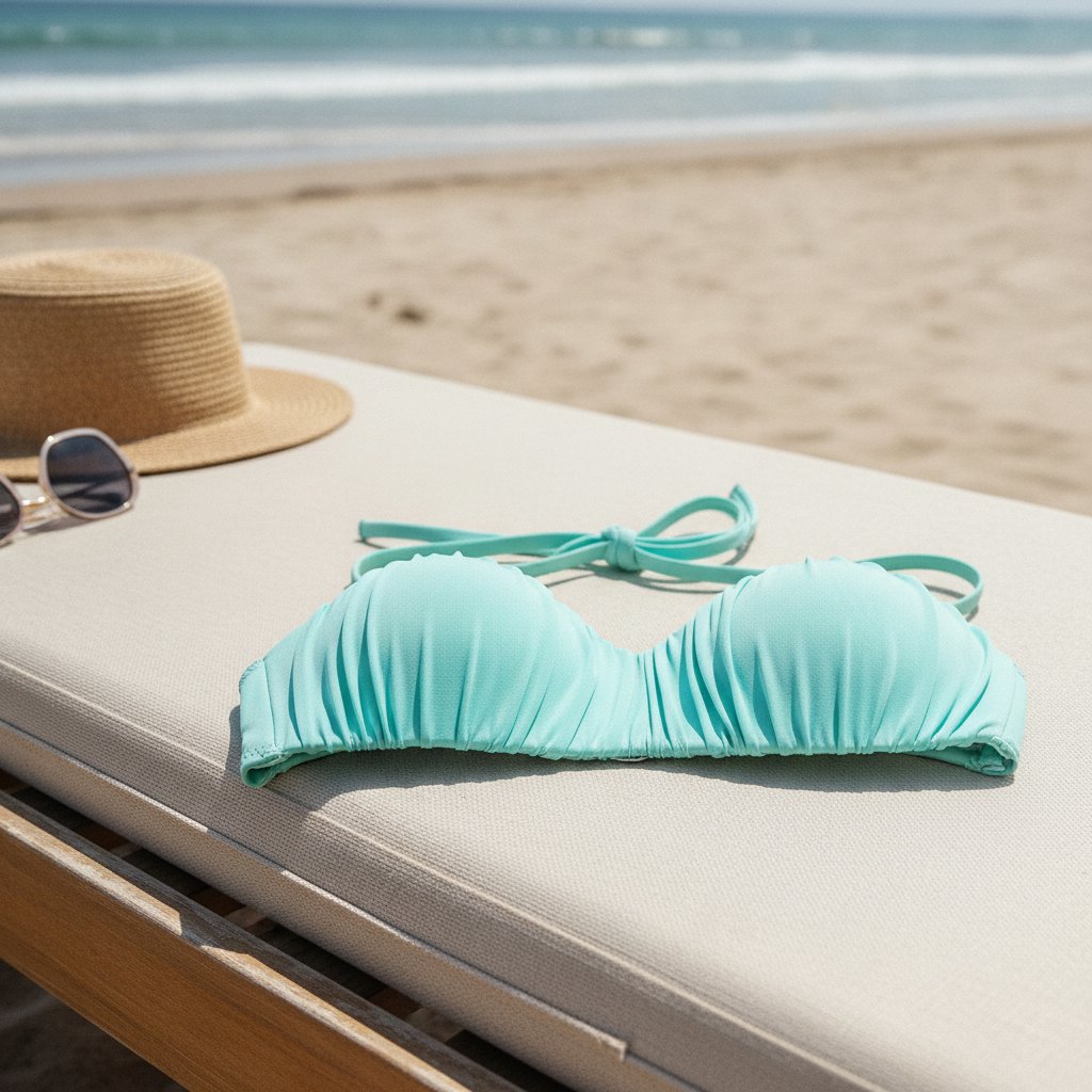 Kadın Plaj Giyim Boyundan Bağlamalı Yeşil Renk Bikini Üst BB2549