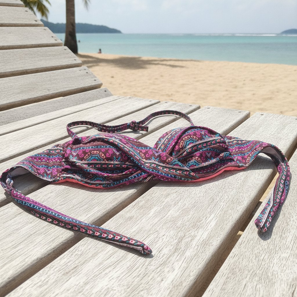 Kadın Plaj Giyim Desenli Bikini Üst BB2571
