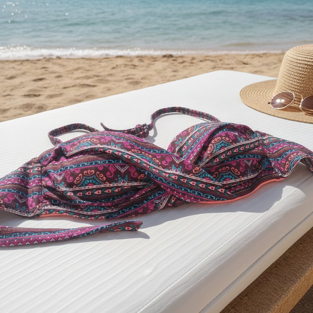 Kadın Plaj Giyim Desenli Bikini Üst BB2571