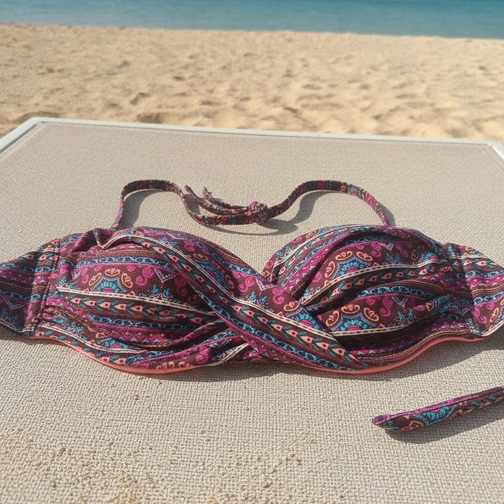 Kadın Plaj Giyim Desenli Bikini Üst BB2571