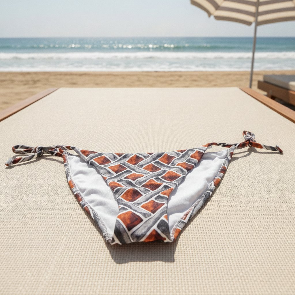 Kadın Plaj Giyim Desenli İpli Bikini Alt BB2583
