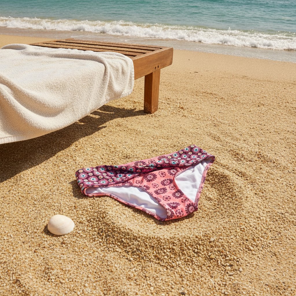 Kadın Plaj Giyim Gül Kurusu Çiçek Desenli Önü Çapraz Bikini Alt BB2562