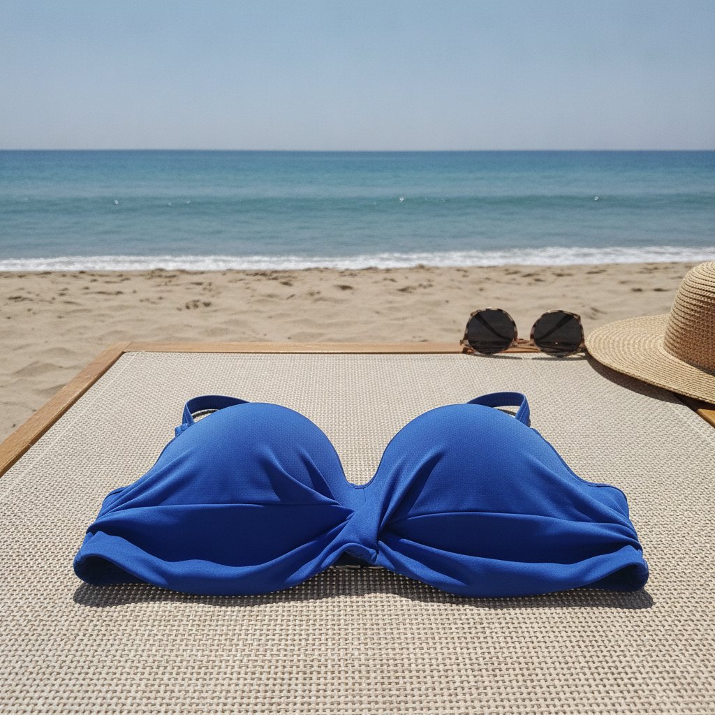 Kadın Plaj Giyim Koyu Mavi Renk Balenli Bikini Üst BB2551