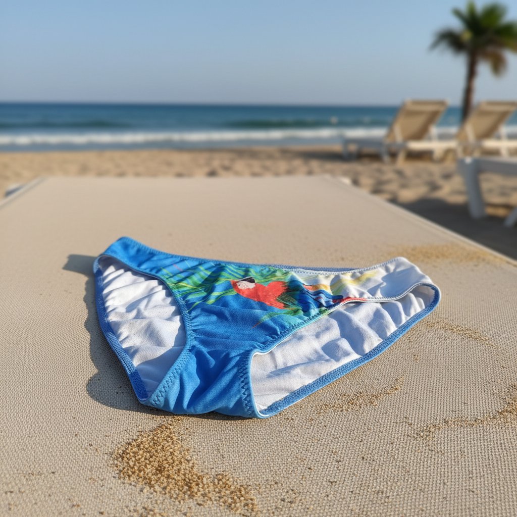 Kadın Plaj Giyim Mavi Renk Baskılı Bikini Alt BB2720