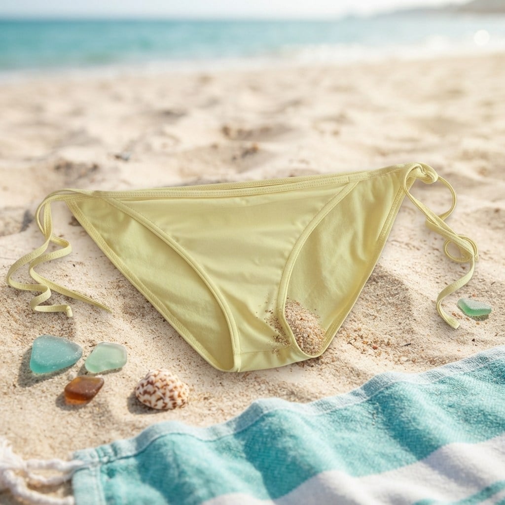Kadın Plaj Giyim Sarı Renk İpli Bikini Alt BB2626