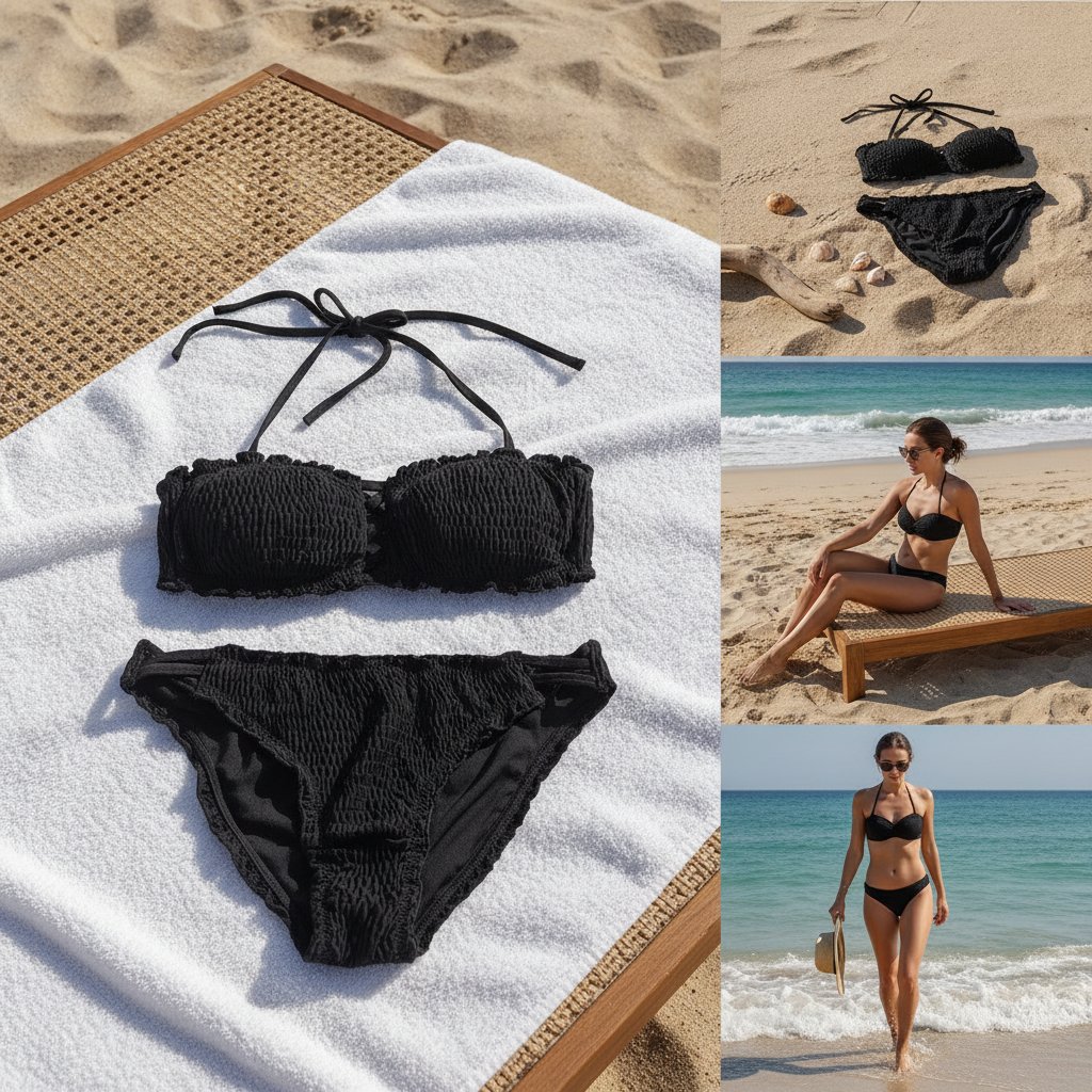 Kadın Plaj Giyim Siyah Renk Bikini Takım BB2640