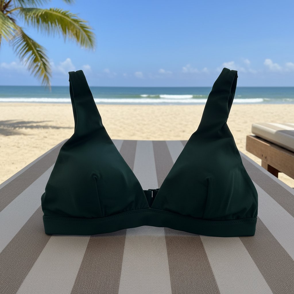 Kadın Plaj Giyim Yeşil Renk Kalın Askılı Bikini Üst BB2584