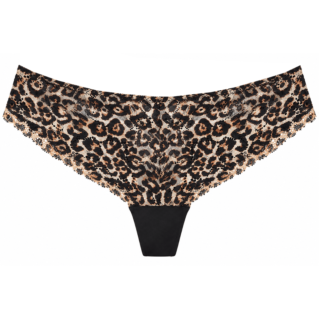 Kadın Tül Dantel Kumaş Siyah Leopar Desen Kapsız Desteksiz Transparan Sütyen ve Dantel String 2'li Takım Bedenler için Ayrı Ayrı Sepete Ekleyiniz BB2847