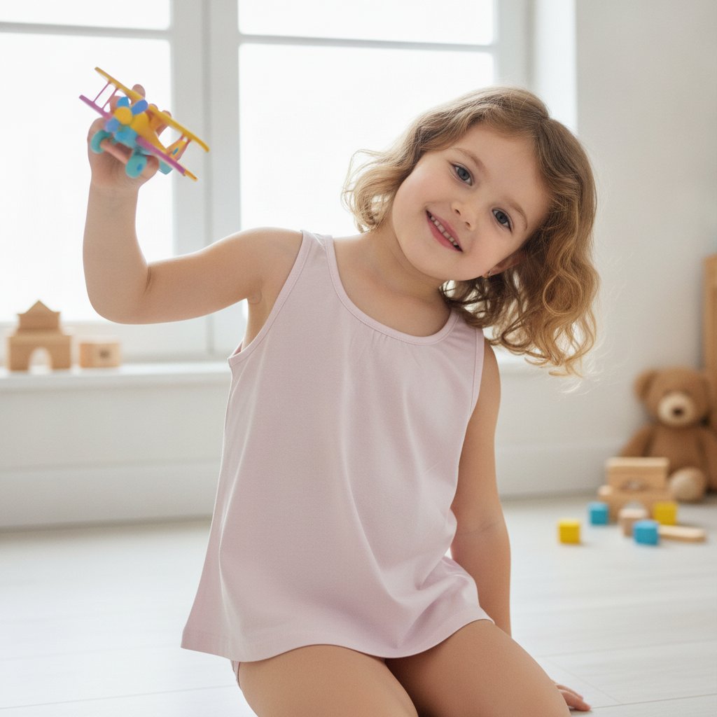 Kız Çocuk Pembe Renk Atlet CB1037