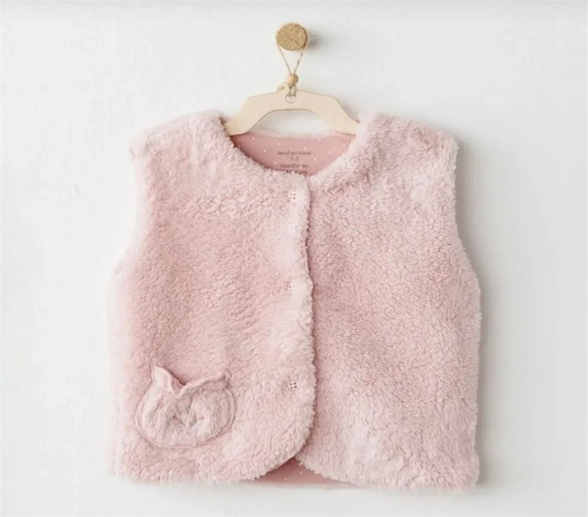 Andywawa Astarlı Peluş Yelek Pembe