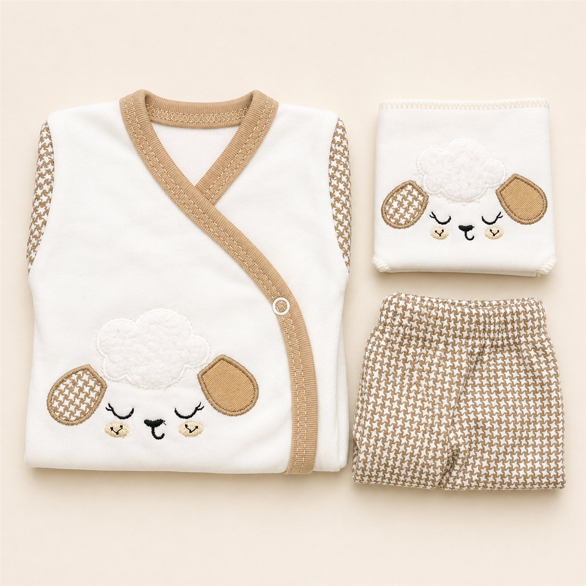 Baby Turp Kulaklı Tavşanlı 5’Li Set Beyaz