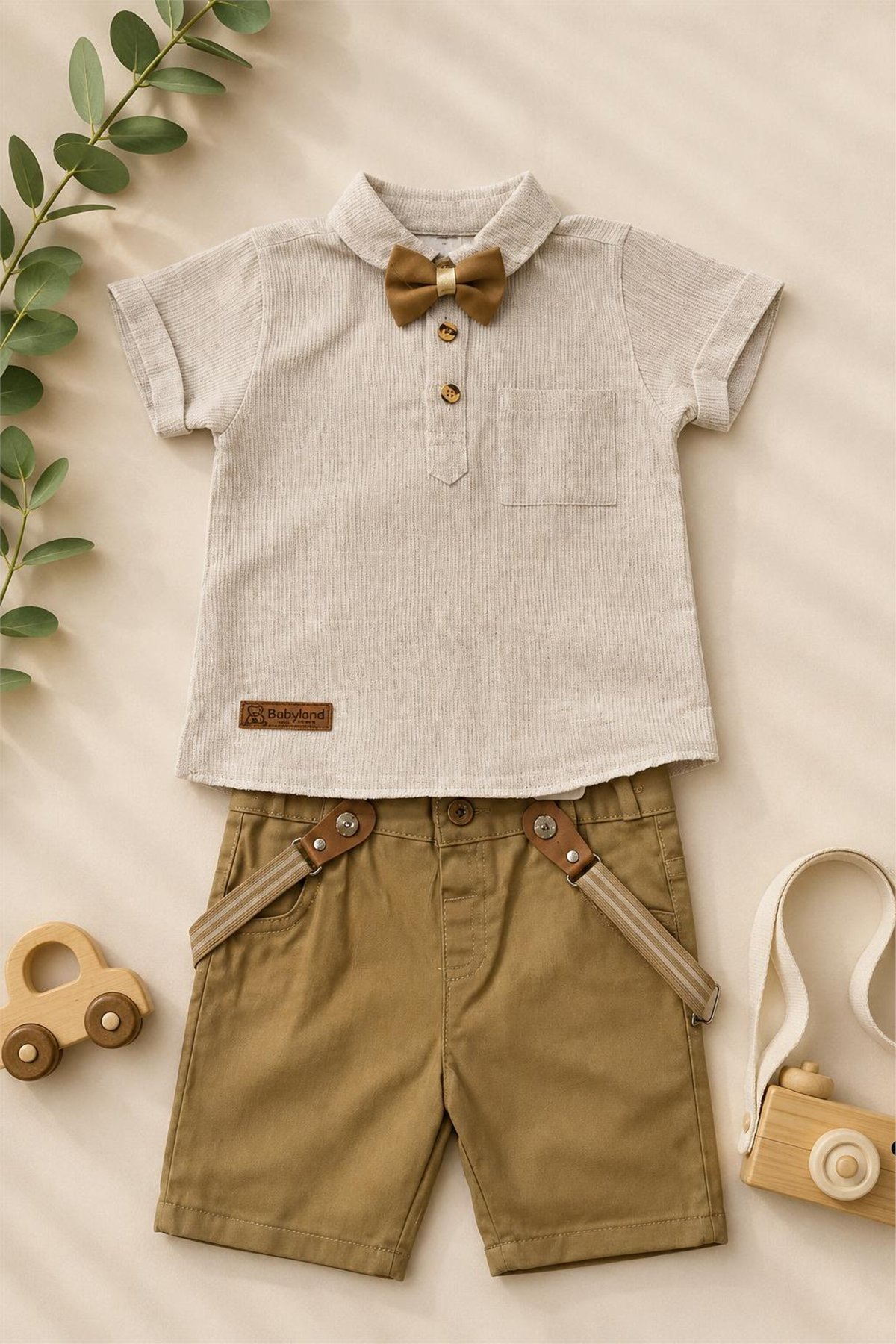 Babyland Papyonlu Askılı Takım Kahve