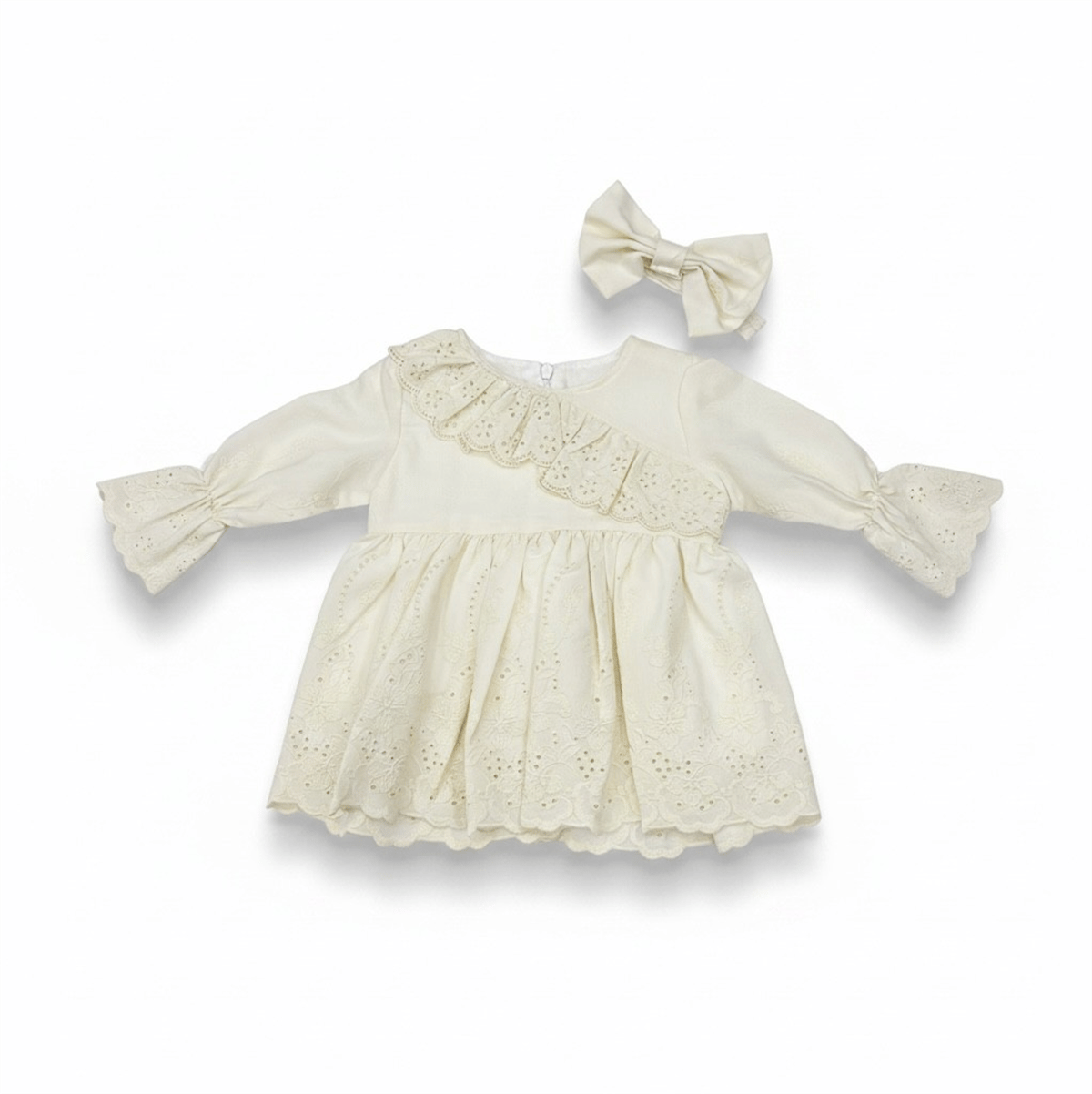 Işıl Baby Fistolu Elbise Krem