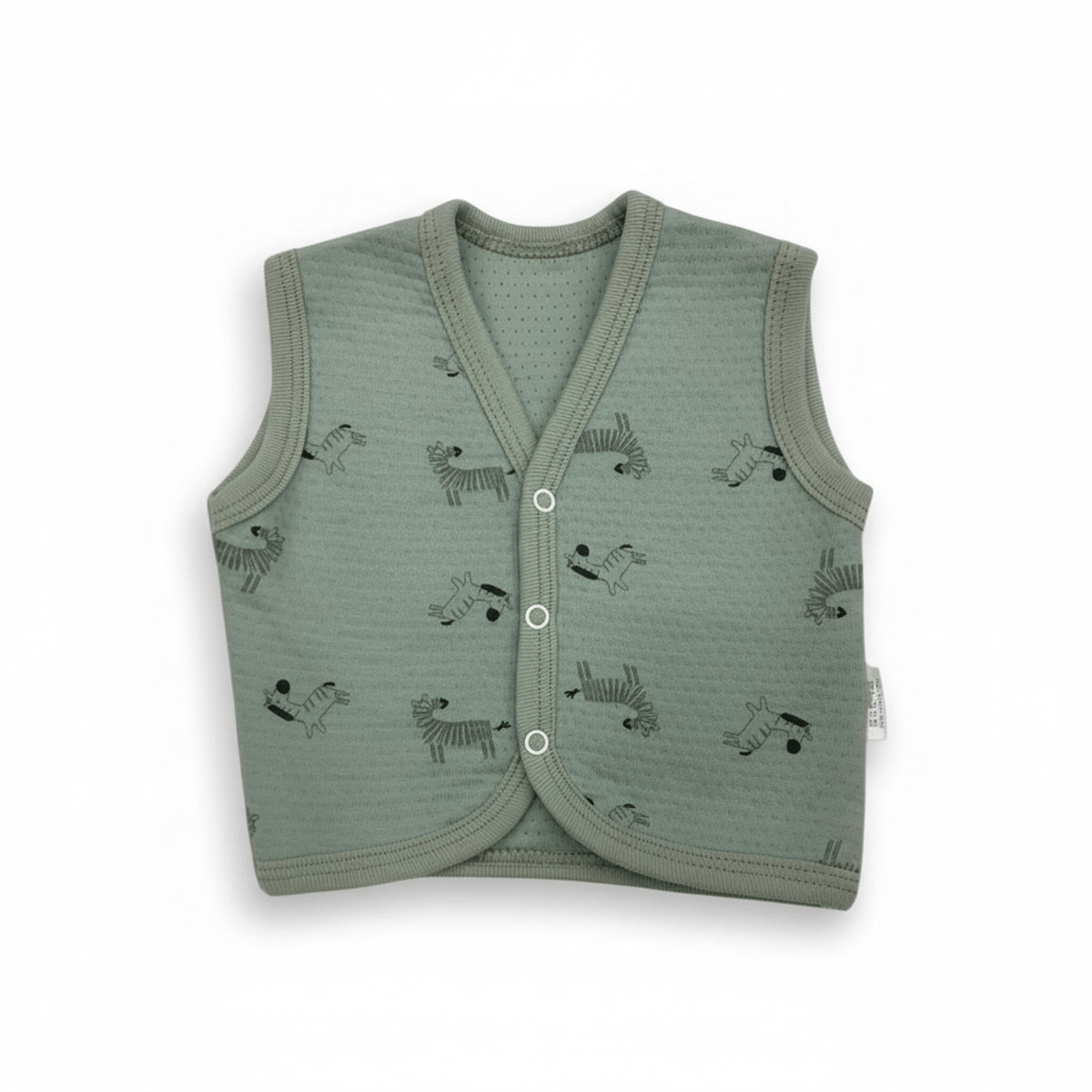 Mini Okyanus Zebra Desen Yelek Yeşil