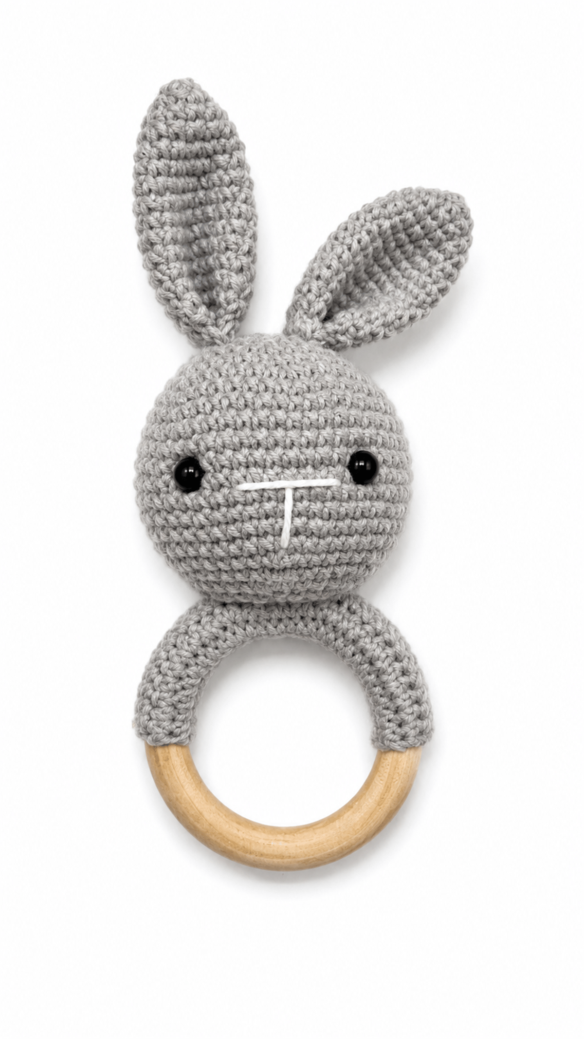 Yino Amigurumi Tavşan Çıngırak Gri