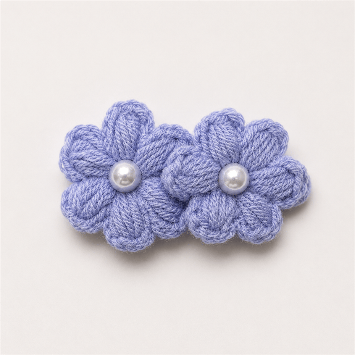 Yino Saçsız Amigurumi Gül Toka Mavi