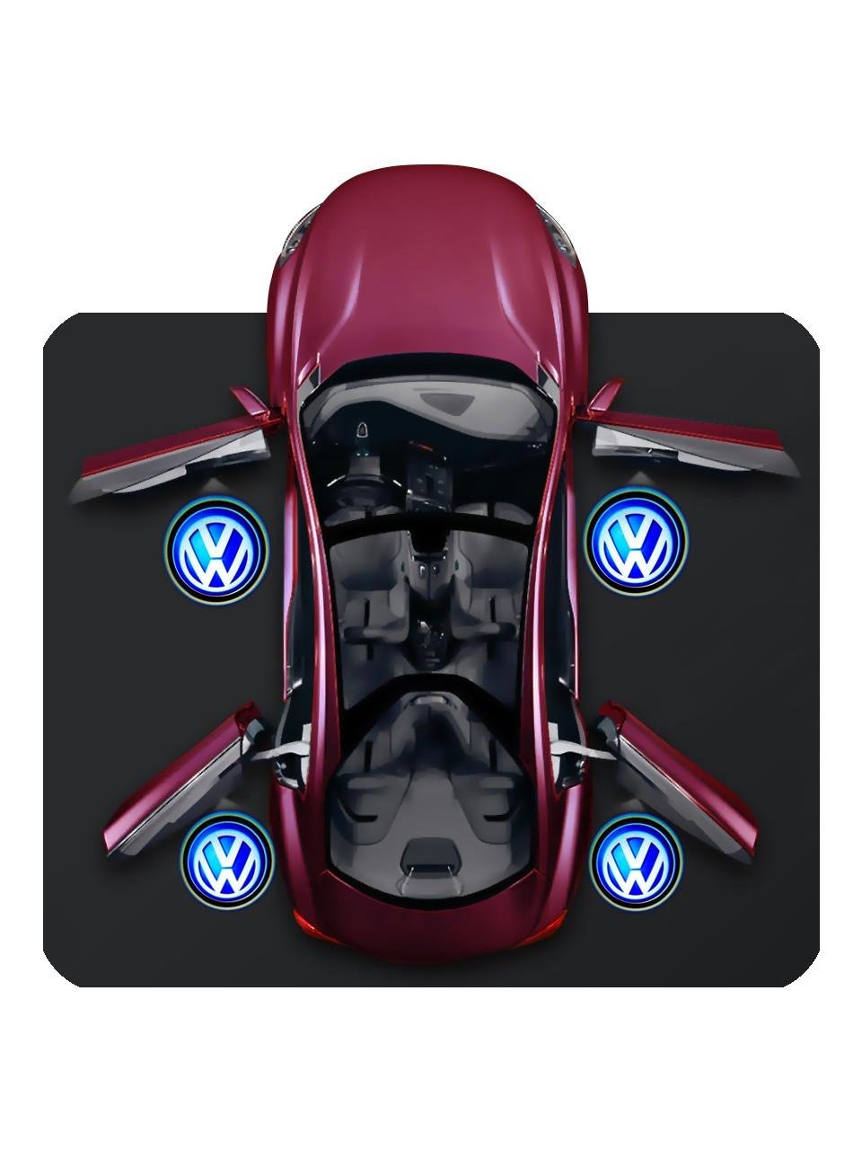 Volkswagen Araçlar Için Kapı Altı Pilli LED Logo Hd Lens Karanlık ve Mesafe Sensörlü LED Işıklı Lamba