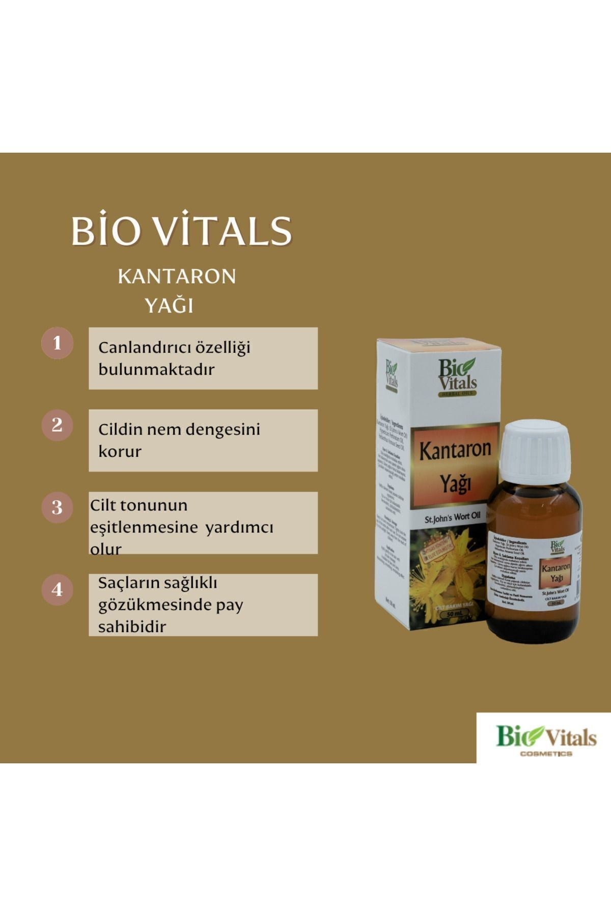 Bio Vitals Ozonlu Kantaron Yağı 50 ml